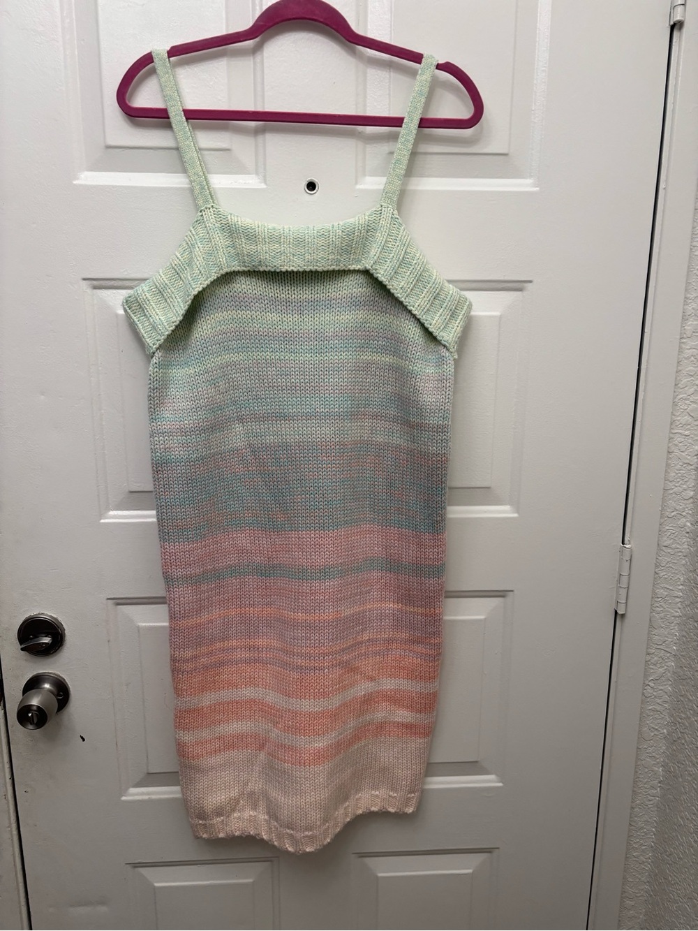 525 America Pastel Striped Knit Midi Dress - Mint, Peach & Cream